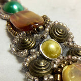 Vintage Scottish trims 70s Faux GemStone Statement Filigree accessories