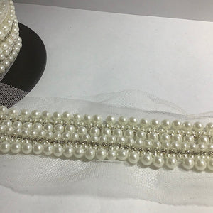 Pearl and Diamanté trim