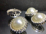 Half dome pearl shank button with chain edge