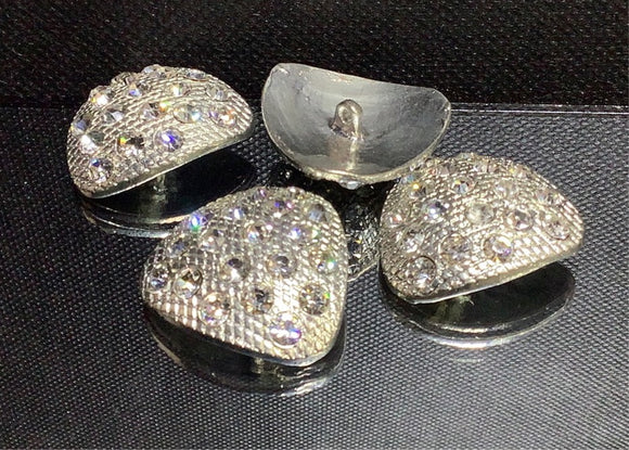 Curved triangle Diamanté button