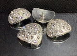 Curved triangle Diamanté button