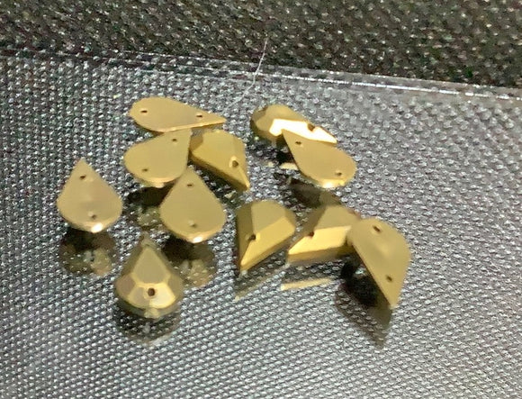 Hand stitching metal tear drop beads