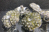 Diamonte flower shank button 16mm