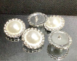 Diamond edge pearl centre shank button