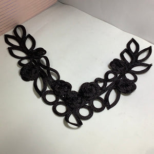 Braided lace  neckline applique