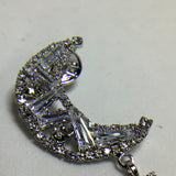 Moon star brooch vintage look silver gold plated suit coat broach lapel pin