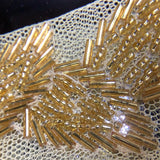 Avigail Adams metalic plated beaded leaves Goddess trim on net