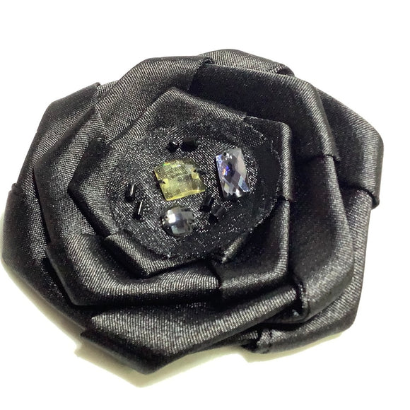 3D satin flower with Diamante stone