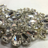 Clear Crystal Rhinestones Appliques Iron On Wedding Dress Belt