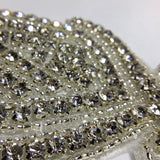 Bridal Rhinestone Applique Diamante Appliques Bridal Sash Applique Patch