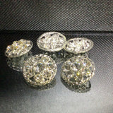 Flat shank button with diamante