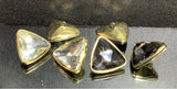 Triangle diamanté shank buttons with brass base