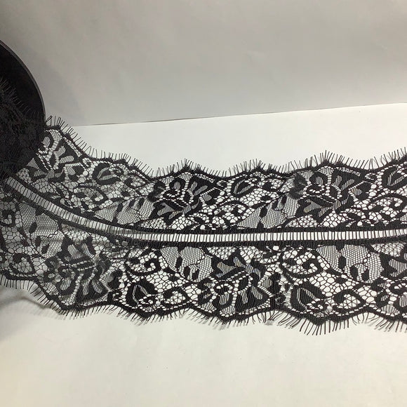 Eyelash Lace Fabric with Floral Pattern Lace Trims Chantily lace