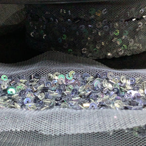 Mix beads with sequin embellishment on mesh