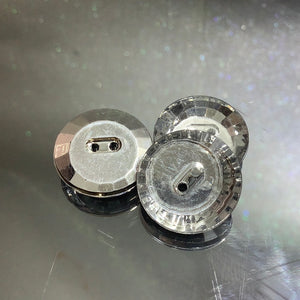 Circle disk two hole crystal button