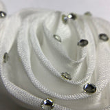 Organza fabric made rosette trim ribbon