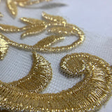 Gold Guipure Lace Applique Embroidered Corded Lace Motif Lace
