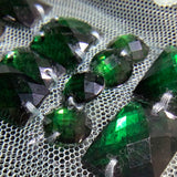 Green diamanté mesh trim