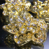 Metal flower button with Diamanté-32mm