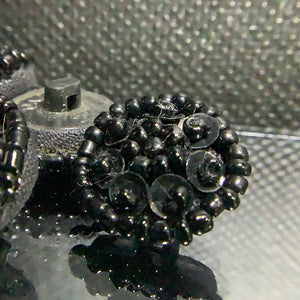 Beaded sequin shank button
