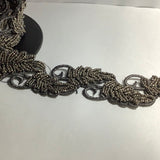 Iron on leaf motif botanical beading trim
