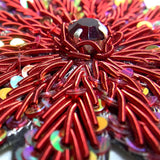 Couture Diamanté Beaded poinsettia appliqué