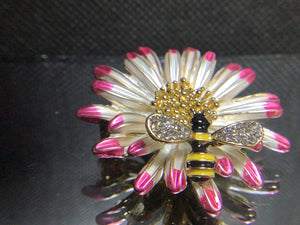 Bee on flower - brooches