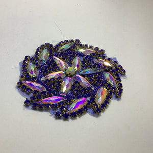 Iron on ABS Vintage Austrian Crystal Elegant Flower Bouquet
