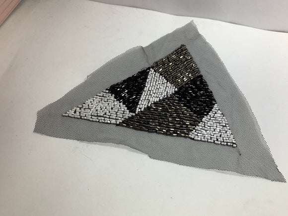Multi color beaded pyramid on mesh