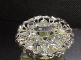 Stone with crystal flower brooches