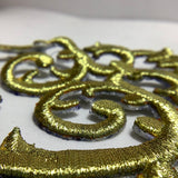 Iron on GOLD BAROQUE EMBROIDERED APPLIQUE