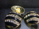 Diamonte encrusted metal shank button 30mm