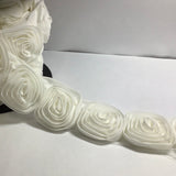Organza fabric made rosette trim ribbon