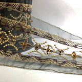 Gold Sequins & Beads Ribbon Border Trim