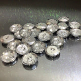 Circle disk two hole crystal button