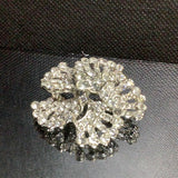 Crystal spindle flower brooches