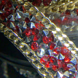 Iron on crystal with chain Trim