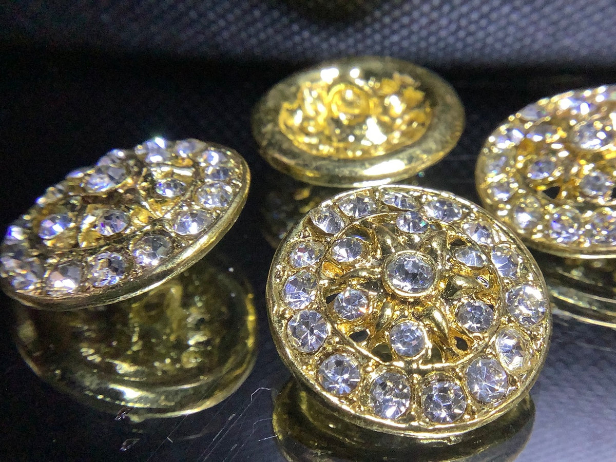 Button Diamond Pattern Round diamonte encrusted shank button 21mm – www.jimmybuttons.com.au