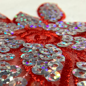 Flower Appliques Laser Sequins Embroidery Trims Iron On Patches