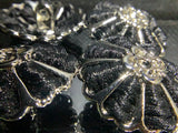 Weaved metal flower shank button