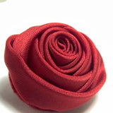 Handmade Satin Rose Ribbon Rosettes Fabric Flower Appliques Foh