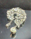 Crystal eye drop brooches