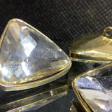 Triangle diamanté shank buttons with brass base