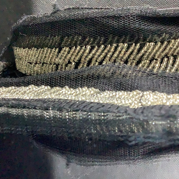 2 row speck beaded trim on net