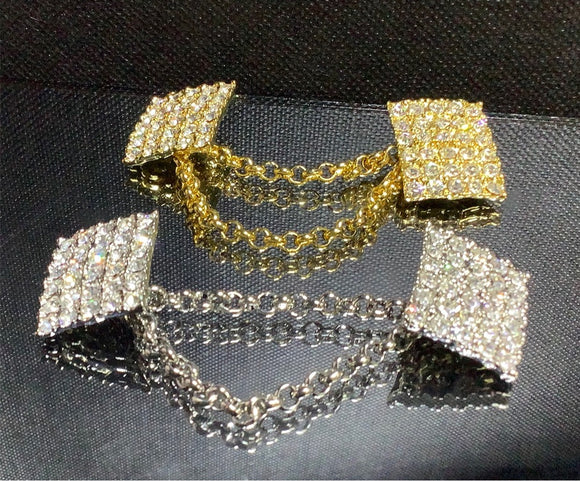 Diamanté lapel brooch