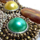 Vintage Jade Pendant Gemstone Sterling applique