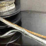 Iron on Silver Herringbone pattern Trim