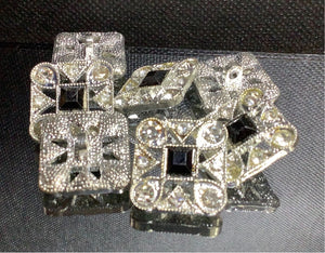 Square Diamanté Button
