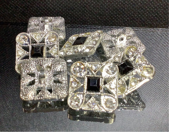 Square Diamanté Button
