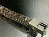 Diamanté on mesh chain bracelet
